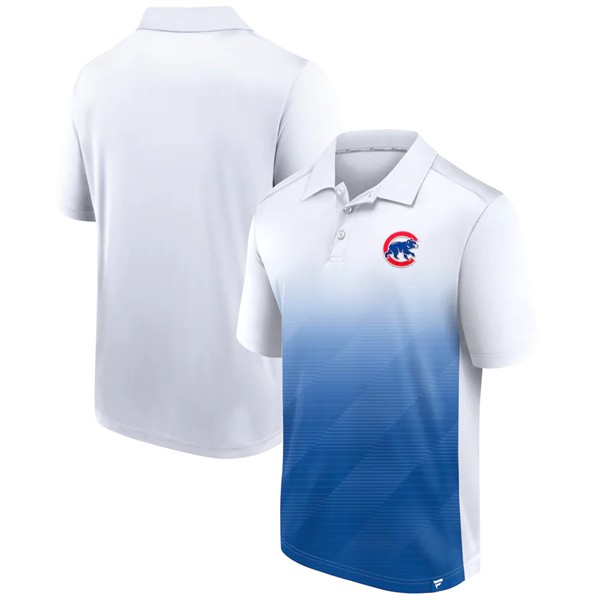 Men's Chicago Cubs White/Royal Iconic Parameter Sublimated Polo